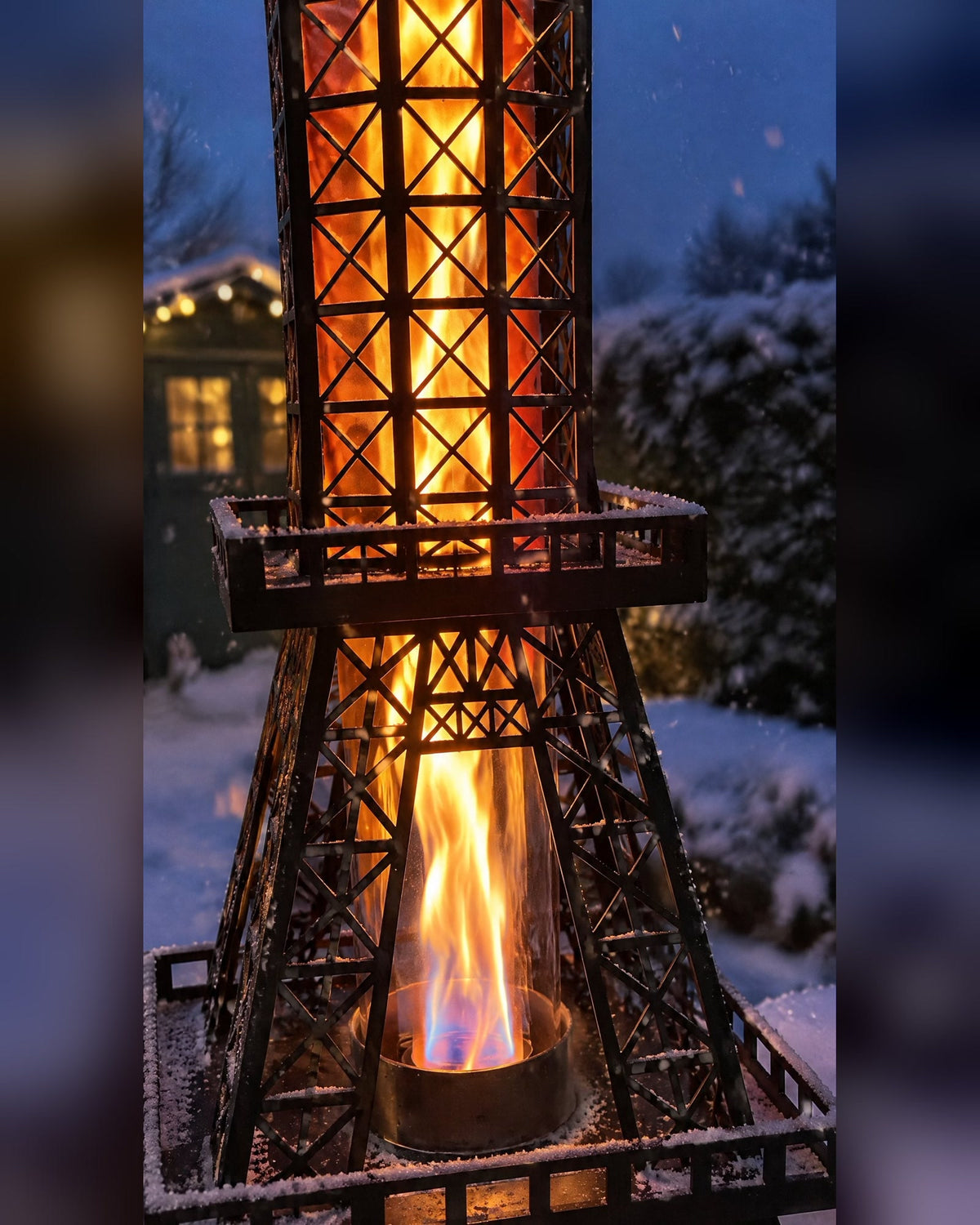 Die Flamme brennt in der Borosilikat-Glasröhre